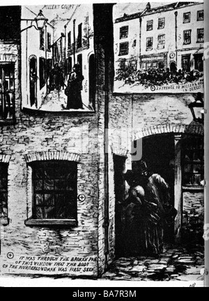 Jack The Ripper, criminel britannique, son dernier meurtre, victime: Mary Jane Kelly, 9.11.1888, Banque D'Images