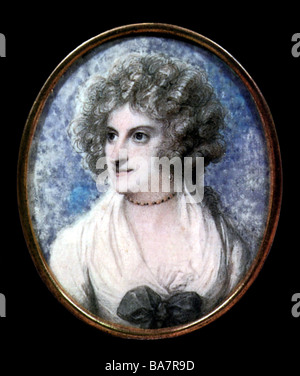 Caroline, 1.3.1683 - 1.12.1737, Reine Consort de Grande-Bretagne 11.6.1727 - 1.12.1737, portrait, miniature sur ivoire par Richard Cosway (1742 - 1821), Berlin, Banque D'Images