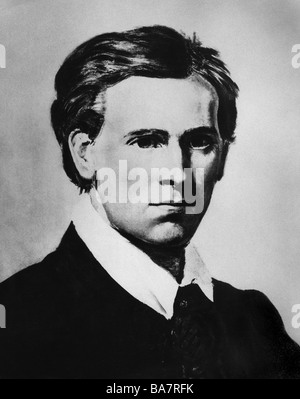 Schwind, Moritz von, 21.1.1804 - 8.2.1871, peintre autrichien, portrait, autoportrait, 1822, collection privée, Vienne, Banque D'Images