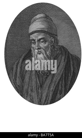 Euclide, vers 165 - 300 avant J.-C., mathématicien grec, "père de la géométrie', portrait, gravure sur cuivre, vers 18e siècle, l'artiste n'a pas d'auteur pour être effacé Banque D'Images