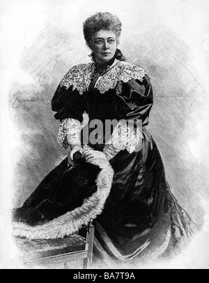 Suttner, Bertha von, 9.6.1843 - 21.6.1914, auteur/écrivain autrichien, demi-longueur, gravure sur bois après photo, XIXe siècle, Banque D'Images