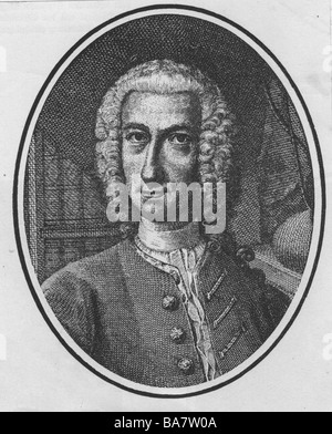 Hermann Samuel Reimarus,, 22.12.1694 - 1.3.1768, philosophe allemand, âgé de 65 ans, portrait, gravure sur cuivre par Christian Fritsch, 1752, , n'a pas d'auteur de l'artiste pour être effacé Banque D'Images