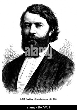 Joachim, Joseph, 28.6.1831 - 15.8.1907, violoniste hongrois, chef d'orchestre, compositeur, portrait, gravure sur bois après dessin, XIXe siècle, , Banque D'Images