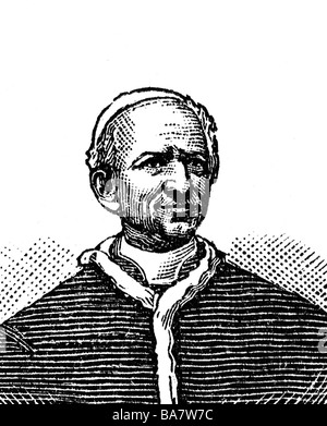 Léon XIII (Vincenzo Gioacchino Pecci), 2.3.1810 - 20.6.1903, Pape 20.2.1878 - 20.6.1903, portrait, gravure de bois, vers 1900, Banque D'Images