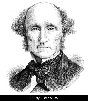 Mill, John Stuart, 20.5.1806 - 8.5.1873, philosophe britannique, portrait, gravure de bois, femme, Banque D'Images