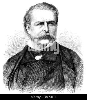 Schwind, Moritz von, 21.1.1804 - 8.2.1871, peintre autrichien, portrait, gravure sur bois, XIXe siècle, Banque D'Images