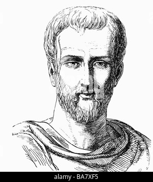 Plutus, Tite Maccius, vers 254 - 184 av. J.-C., auteur / écrivain romain, portrait, gravure en bois, XIXe siècle, , Banque D'Images
