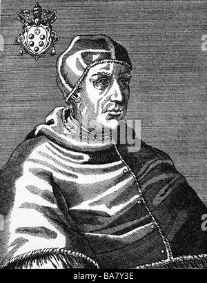 Léon X (Giovanni di Medici), 11.12.1475 - 1.12.1521, le pape 11.3.1513 - 1.12.1521, demi-longueur, gravure sur bois, 16e siècle, l'artiste n'a pas d'auteur pour être effacé