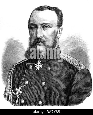 Nicholas Nikolaïevitch, 8.8.1831 - 25.4.1891, Grand-duc de Russie, général russe, portrait, gravure sur bois, vers 1880, , Banque D'Images