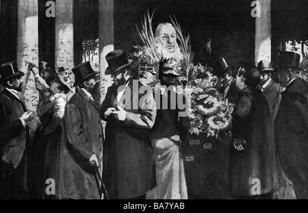 Expositions, exposition universelle, exposition universelle, Paris, 15.4.1900 - 12.11.1900, Pavillon du Transvaal, interor View, visiteurs, après peinture d'Alan Stewart, 1900, , Banque D'Images