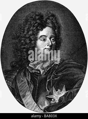 Claude Louis Hector de Villars, duc de, 8.5.1653 - 17.6.1734, général français, portrait, gravure sur cuivre, 18e siècle, l'artiste a le droit d'auteur , de ne pas être effacé Banque D'Images