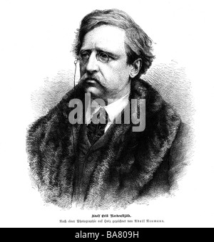 Nordenskiold, Adolf Erik, 18.11.1832 - 12.8.1901, explorateur de l'arctique suédois, portrait, gravure en bois d'Adolf Neumann, XIXe siècle, Banque D'Images