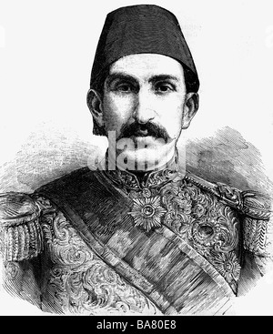 Abdulhamid II, 21.9.1842 - 10.2.1918, le Sultan de l'Empire Ottoman 31.8.1876 - 27.4.1909, portrait, gravure sur bois, vers 1880, Banque D'Images