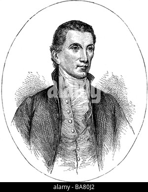 Monroe, James, 28.4.1758 - 4.7.1831, politicien américain (Rép. Cit.), 5ème Président des États-Unis 4.3.1817 - 4.3.1825, portrait, gravure de bois, XIXe siècle, , Banque D'Images