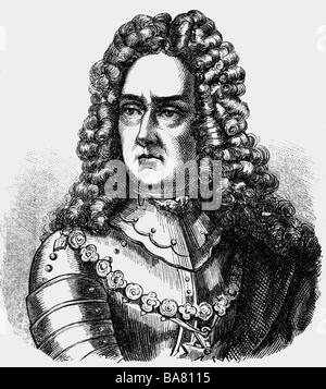 Marlborough, John Churchill, premier duc de, 26.5.1650 - 16.6.1722, général et politicien anglais, portrait, gravure de bois, XIXe siècle, , Banque D'Images