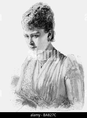 Mary, 26.5.1867 - 24.3.1953, Reine Consort de Grande-Bretagne et d'Irlande du Nord 6.5.1910 - 20.1.1936, portrait, gravure sur bois, vers 1890, Banque D'Images