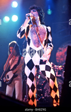 - Groupe de rock britannique queen avec Freddie Mercury en 1970 Banque D'Images
