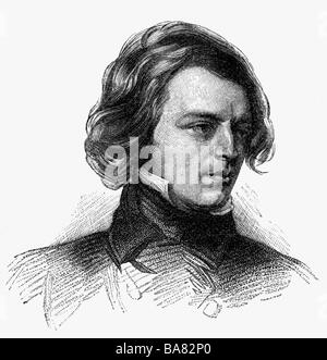 Tennyson, Alfred, Premier Baron, 6.8. 1809 - 6.10.1892, auteur/écrivain britannique, portrait, gravure en bois, XIXe siècle, Banque D'Images