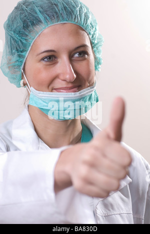 Geste médecin Thumbs up Banque D'Images