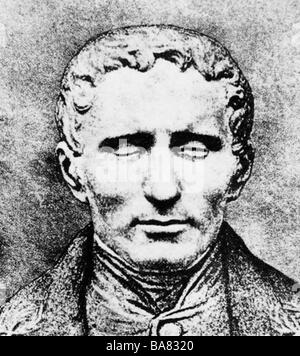 Braille, Louis, 4.1.1809 - 6.1.1852, professeur français aveugle, inventeur de braille 1829, portrait, Banque D'Images