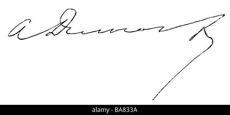 Dumas, Alexandre l'Elder, 24.7.1802 - 5.12.1870, auteur/écrivain français, signature, Banque D'Images