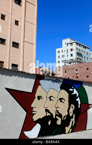 Cuba, La Havane : peinture murale Banque D'Images