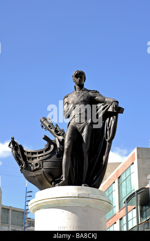 Statue de Lord Nelson, Bull Ring, Birmingham, Angleterre, RU Banque D'Images