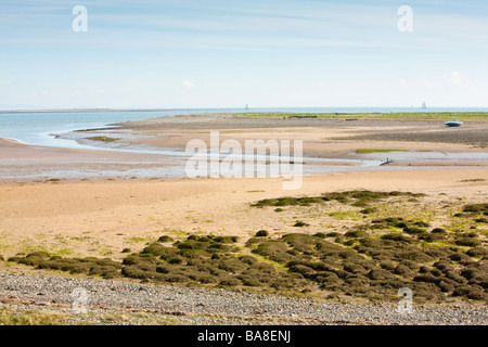 Donnant sur la plage et l'estuaire de Duddon Walney Island Nature Reserve Barrow in Furness Cumbria Uk Banque D'Images