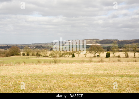 Vue sur campagne de Buckinghamshire Lodge Hill vers Whiteleaf Cross Banque D'Images