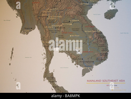 Carte de l'Asie du sud-est Banque D'Images