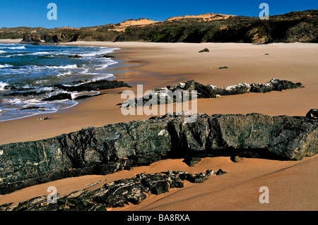 Plage Praia de Almograve dans le parc naturel de l'Alentejo et de la Costa Vicentina Banque D'Images