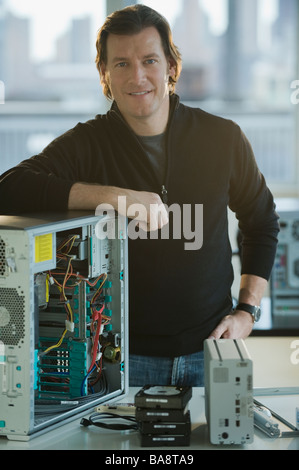 Depannage ordinateur technicien Banque D'Images