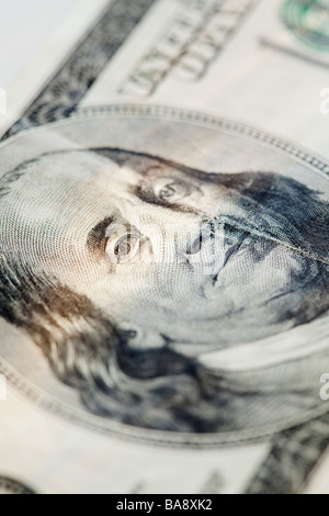Close up of hundred dollar bill Banque D'Images