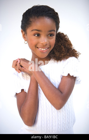 Portrait of African American girl, studio shot Banque D'Images