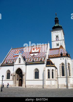 L'église Saint Marc, Ville Haute, Zagreb, Croatie, Europe Banque D'Images