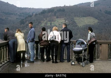 Voir les jardins du château de Heidelberg Heidelberg Allemagne Mars 2009 Banque D'Images