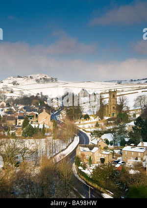 Village de Rainow en hiver, parc national de Peak District, Cheshire, England, UK Banque D'Images