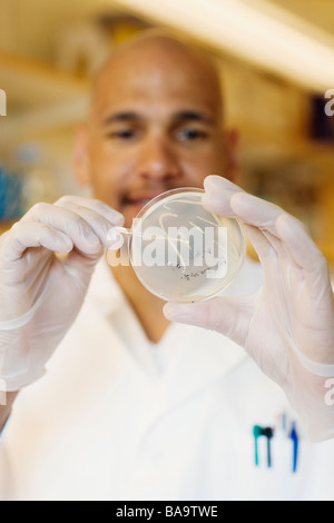 Un chercheur dans un laboratoire, en Suède. Banque D'Images