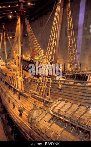 Le fameux galion suédois, Vasa, première série de la voile en 1628. Son voyage, qu'il coule en raison de sa hauteur et l'absence de lest. Banque D'Images