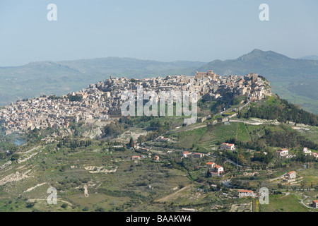 Calascibetta, Enna, Sicile, Italie Banque D'Images