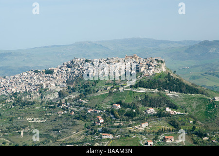 Calascibetta, Enna, Sicile, Italie Banque D'Images