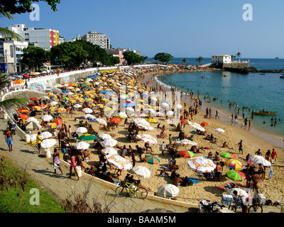 Plage de Porto da Barra, Salvador de Bahia, Brésil Banque D'Images