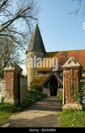 L'église paroissiale de St Jean Piddinghoe dans l'East Sussex Banque D'Images