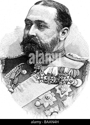 Alfred, 6.8.1844 - 30.7.1900, duc de Saxe-Coburg-Gotha 22.8.1893 - 30.7.1900, portrait, gravure en bois, XIXe siècle, , Banque D'Images