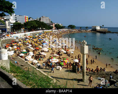 Plage de Porto da Barra, Salvador de Bahia, Brésil Banque D'Images