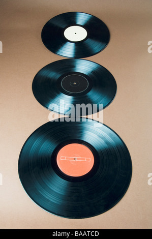 Close-up of gramophone records Banque D'Images