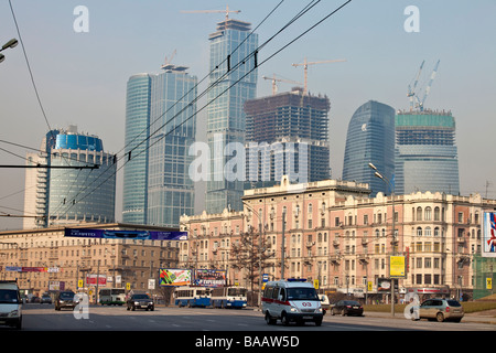 Moscou quartier financier du centre-ville vu Dorogomilowskaja street. Moscou, Russie Banque D'Images