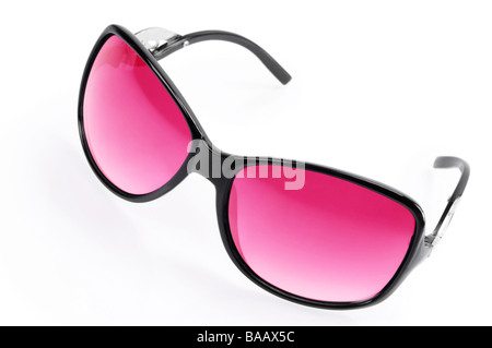 Lunettes de soleil rose isolé sur fond blanc Banque D'Images