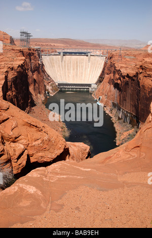 Barrage hydroélectrique de la station de visualisation à Glen Canyon construit en 1963 page arizona usa Banque D'Images