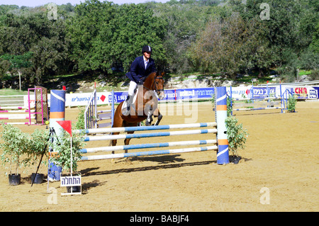 Israël Alonim compétition de saut de cheval Banque D'Images